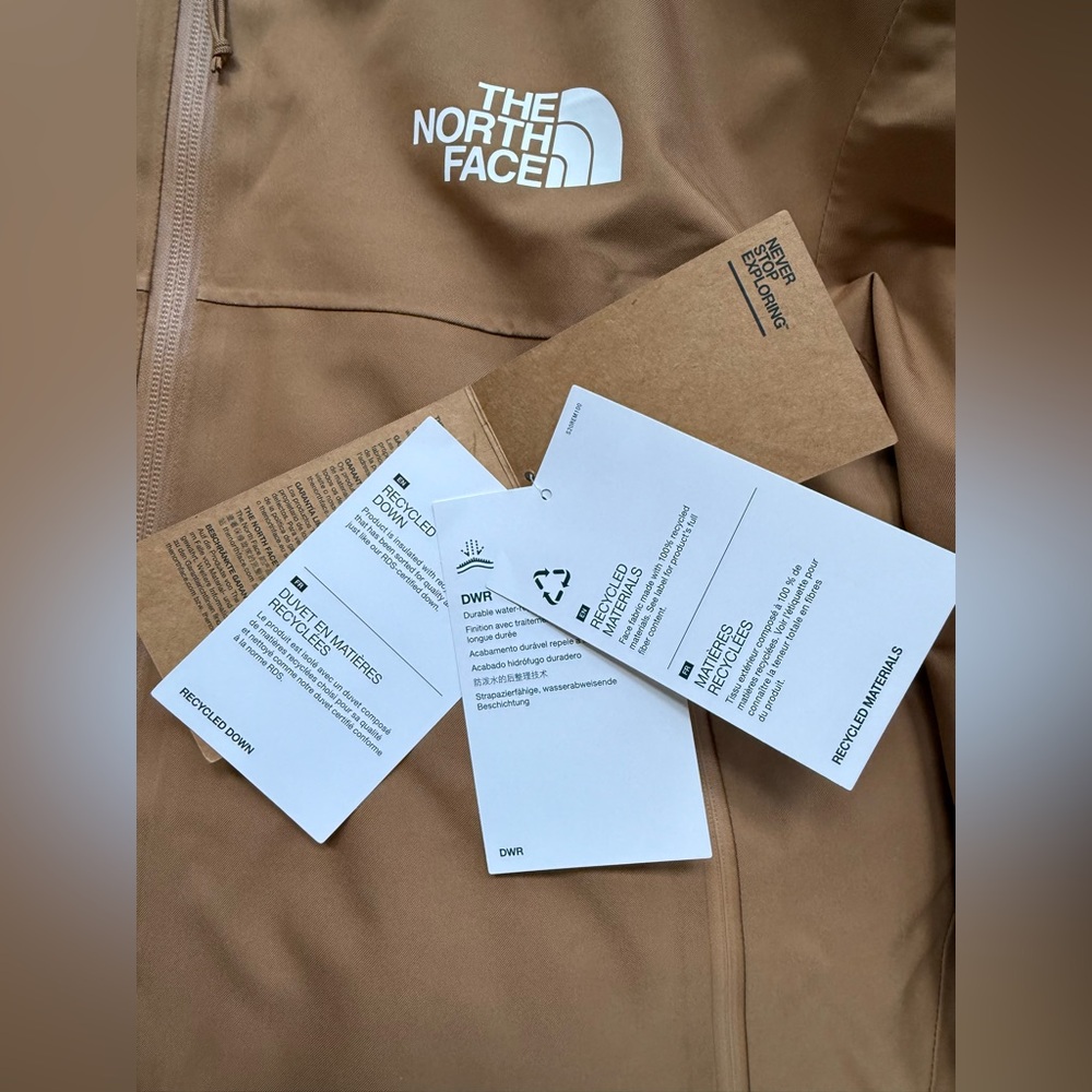 The North Face Mountain Range Down Parka 600 Men's Sz M Utility Brown NWT $400 - Picture 15 of 16